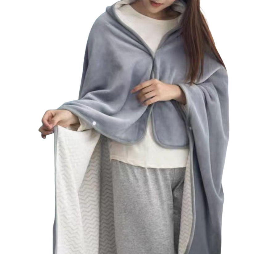 Schaldecke mit Knöpfen (152 x 102 cm) – Seidenweiches, doppelseitiges Fleece | YUGOLD